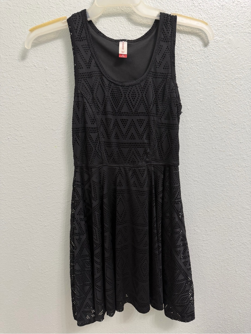 No Boundaries Black Sleeveless Lace Fit & Flare Dress
